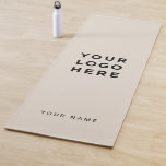 Custom Beige Business Logo Name Instagram Yoga Mat<br><div class="desc">Custom Logo Cream Beige Colour Name Company Promotional Instagram Yoga Mat featuring a simple and modern template with your business logo,  photo or image and any personalised text. Add your name,  website or social network address.</div>