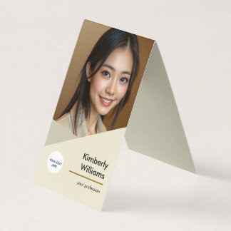 Custom Beige Folded Business Card