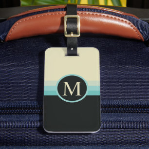Custom Beige Grey Blue Black Colour Block Luggage Tag