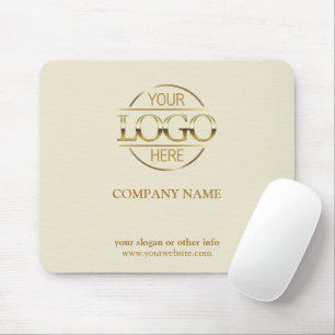 Custom Beige Promotional Company Business Logo Mouse Mat