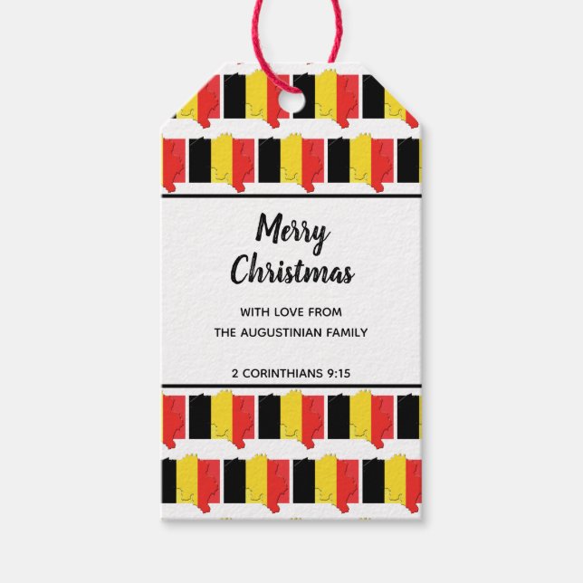 Custom BELGIUM Flag Gift Tags (Front)