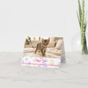 Custom Bengal Cattery Thank You Card