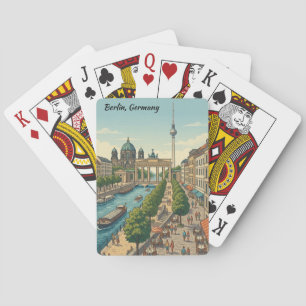 Custom Berlin Germany Vintage Travel Landmarks Playing Cards