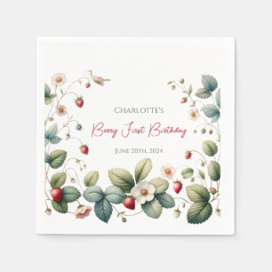 Custom Berry First Birthday  Napkin