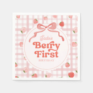 Custom Berry First Birthday Party Napkins