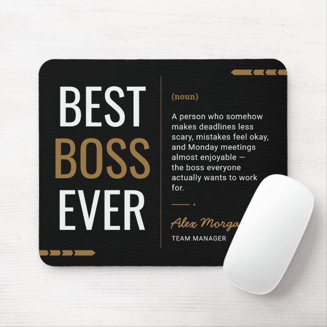 Custom Best Boss Ever Funny Manager Appreciation Mouse Mat (With Mouse)