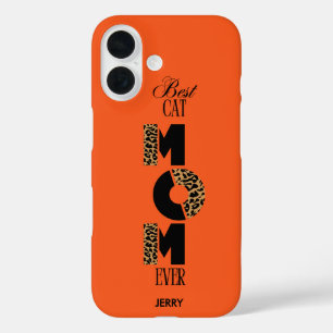 Custom Best Cat Mum Leopard Print iPhone 16 Case