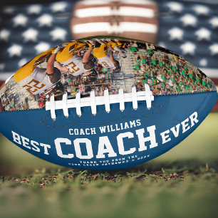 Custom BEST COACH EVER Modern Cool Thank You Photo American Football