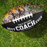 Custom BEST COACH EVER Modern Cool Thank You Photo American Football<br><div class="desc">Perfect for the coolest coach: Amodern BEST COACH EVER customised football with your favourite photo of the season, his name, and a custom message from you or the team as well as the year. Great teacher appreciation gift, and very nice THANK YOU or an awesome surprise for his/her birthday, surely...</div>
