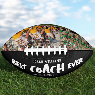 Custom BEST COACH EVER Modern Cool Thank You Photo American Football