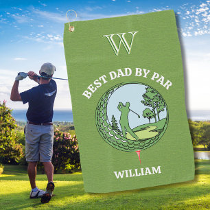 Custom Best Dad By Par Personalised Men's Golf Towel