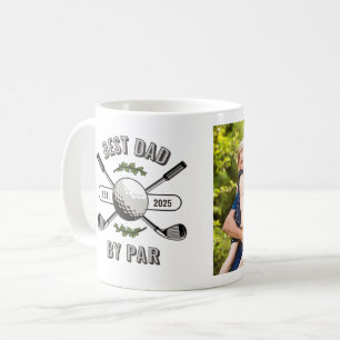 Custom Best Dad By Par Photo & Year Coffee Mug