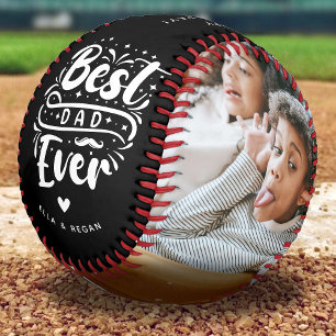 Custom Best Dad Ever 2 Photo Keepsake Baseball