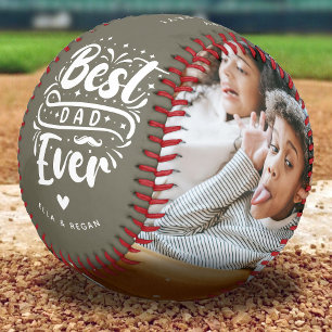Custom Best Dad Ever 2 Photo Keepsake  Baseball