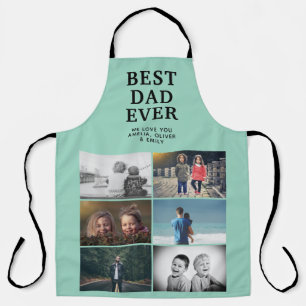 Custom Best Dad Ever 6 Photo Collage Keepsake Apron