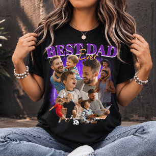 Custom Best Dad Ever Bootleg Style Dad Collage T-Shirt
