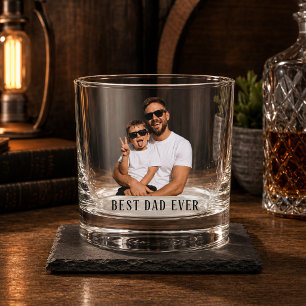Custom Best Dad Ever, Father’s Day Gift for Dad Whiskey Glass
