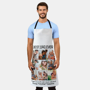 Custom Best Dad Ever Fathers Day 9 Photo Collage Apron