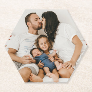 Custom Best Dad Ever Fathers day Photo Paper Coaster