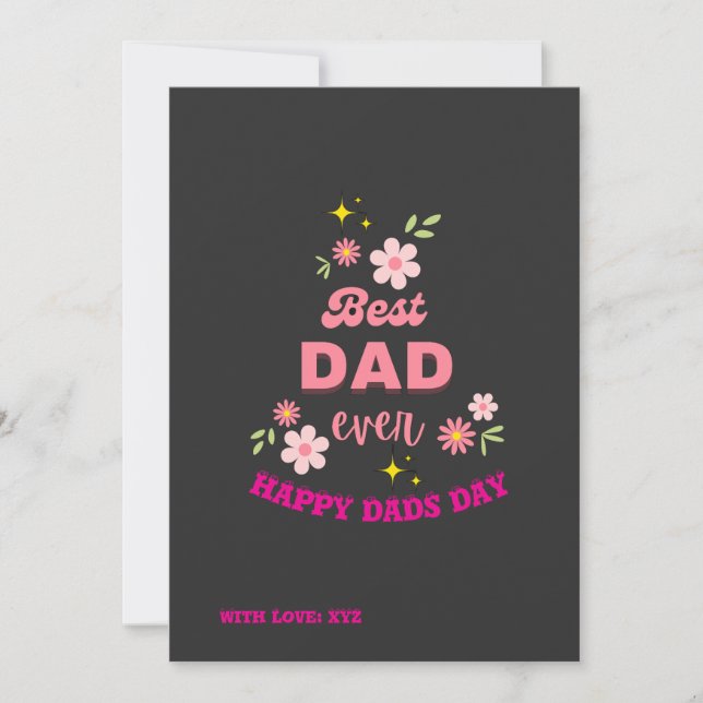Custom Best Dad Ever Floral Holiday Card (Front)