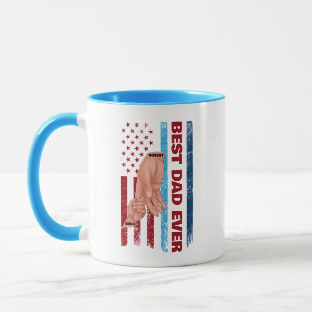 Custom Best Dad Ever For Son With Names Mug (Left)
