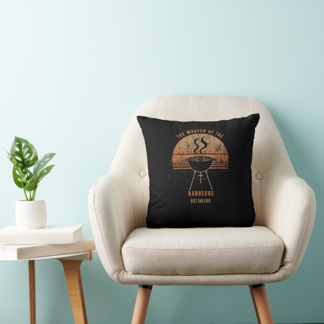 Custom Best Dad Ever Grill Master Retro Sunset BBQ Cushion (Chair)
