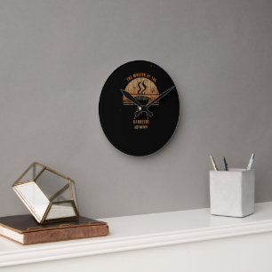 Custom Best Dad Ever Grill Master Retro Sunset BBQ Round Clock