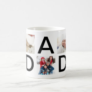Custom Best DAD Ever Modern Text Photo Coffee Mug