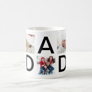 Custom Best   DAD   Ever Modern Text Photo Coffee Mug