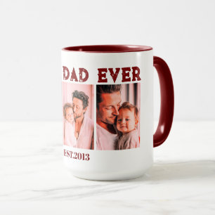 Custom Best Dad Ever Photo Collage EST Year Mug