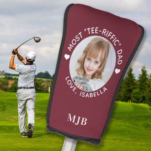 Custom Best Dad Ever Red Photo Golf Head Cover