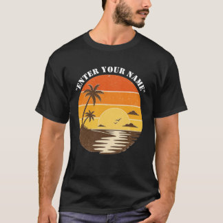 Custom Best Dad Ever Retro Sunset Father's Day T-S T-Shirt