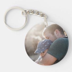 Custom Best Dad Ever Two Sided Photo Key Chain