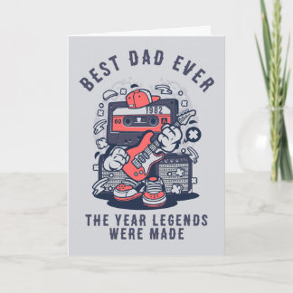 Custom Best Dad Ever Year Retro Cassette Card
