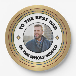Custom Best Dad Father Photo Personalize Paper Plate
