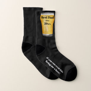 Custom best Dad since year pint of beer funny Socks