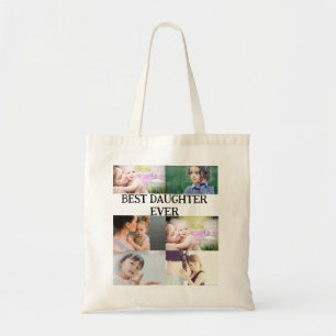 Custom Best Daughter Ever 6 photo collage    Tote Bag