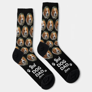 Custom Best DOG DAD Ever Personalise Pet Photo Socks