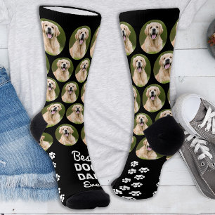 Custom Best DOG DAD Ever Personalised Pet Photo Socks
