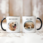 Custom Best Dog Dad Pet Photo Mug<br><div class="desc">Show some love for the "Best Dog Dad" with this fun custom coffee mug gift! Our mug features 2 favourite pet photos with modern black text on the front and back that you can personalise. Create your own by simply adding your picture(s) to the two round placeholder images. Then type...</div>