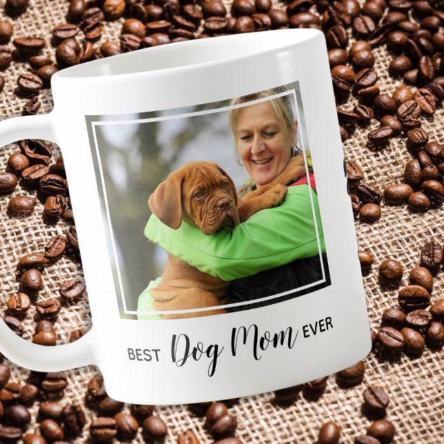 Custom Best Dog Mum Ever Pet Photo Coffee Mug (Creator Uploaded)