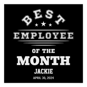 Custom Best Employee Of The Month Year Job Award Poster