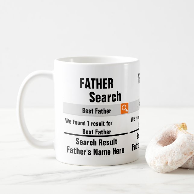 Custom Best Father search result funny fathers day Coffee Mug (With Donut)