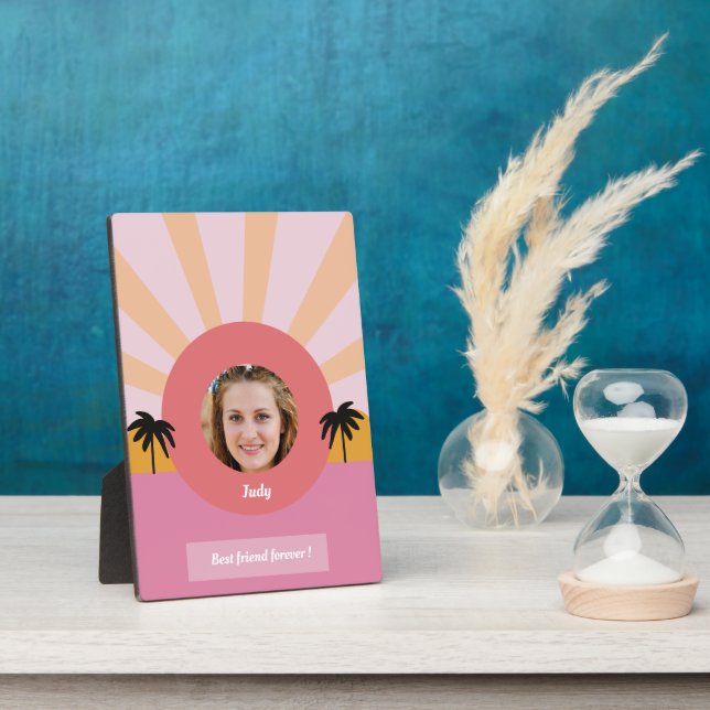 Custom best friend forever modern photo display plaque (Side)