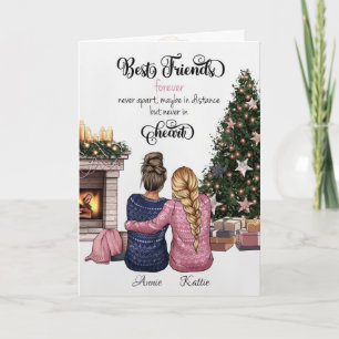 Custom Best Friend Portrait Christmas Card