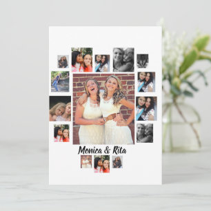 Custom Best Friends 15 Photo Collage  Holiday Card