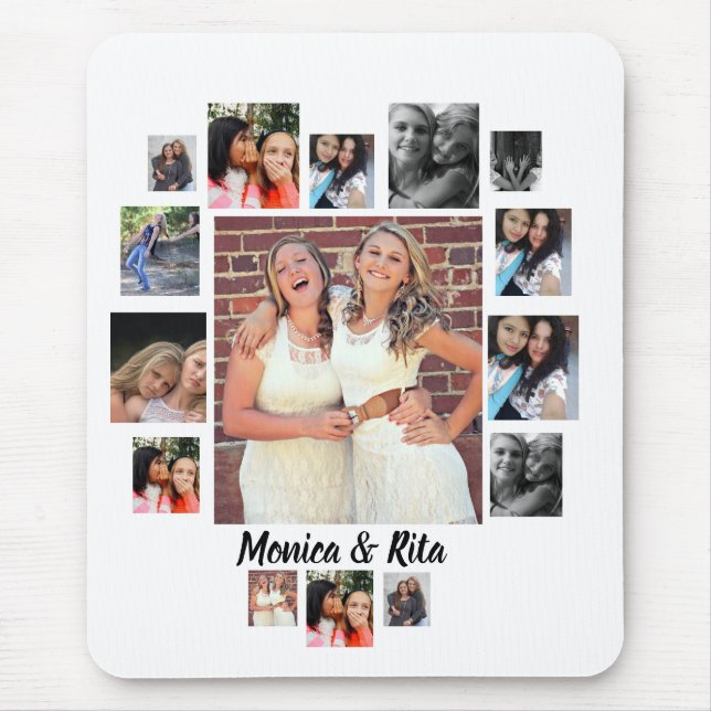Custom Best Friends 15 Photo Collage  Mouse Mat (Front)