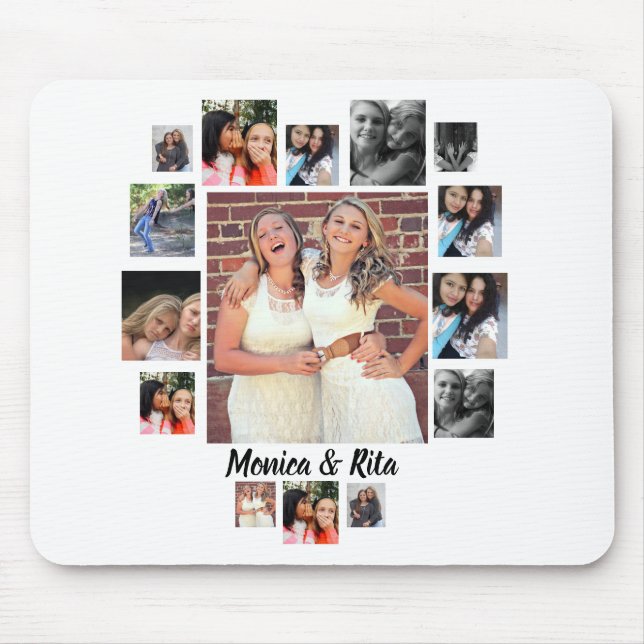Custom Best Friends 15 Photo Collage  Mouse Mat (Front)