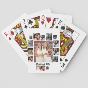 Custom Best Friends 15 Photo Collage Playing Cards