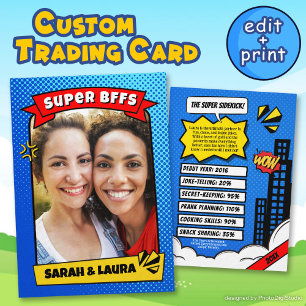 Custom Best Friends Card BFF Comic Trading Card 